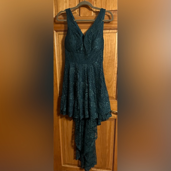 VENUS | Dresses | Dark Green Lace High Low Elegant Dress | Poshmark